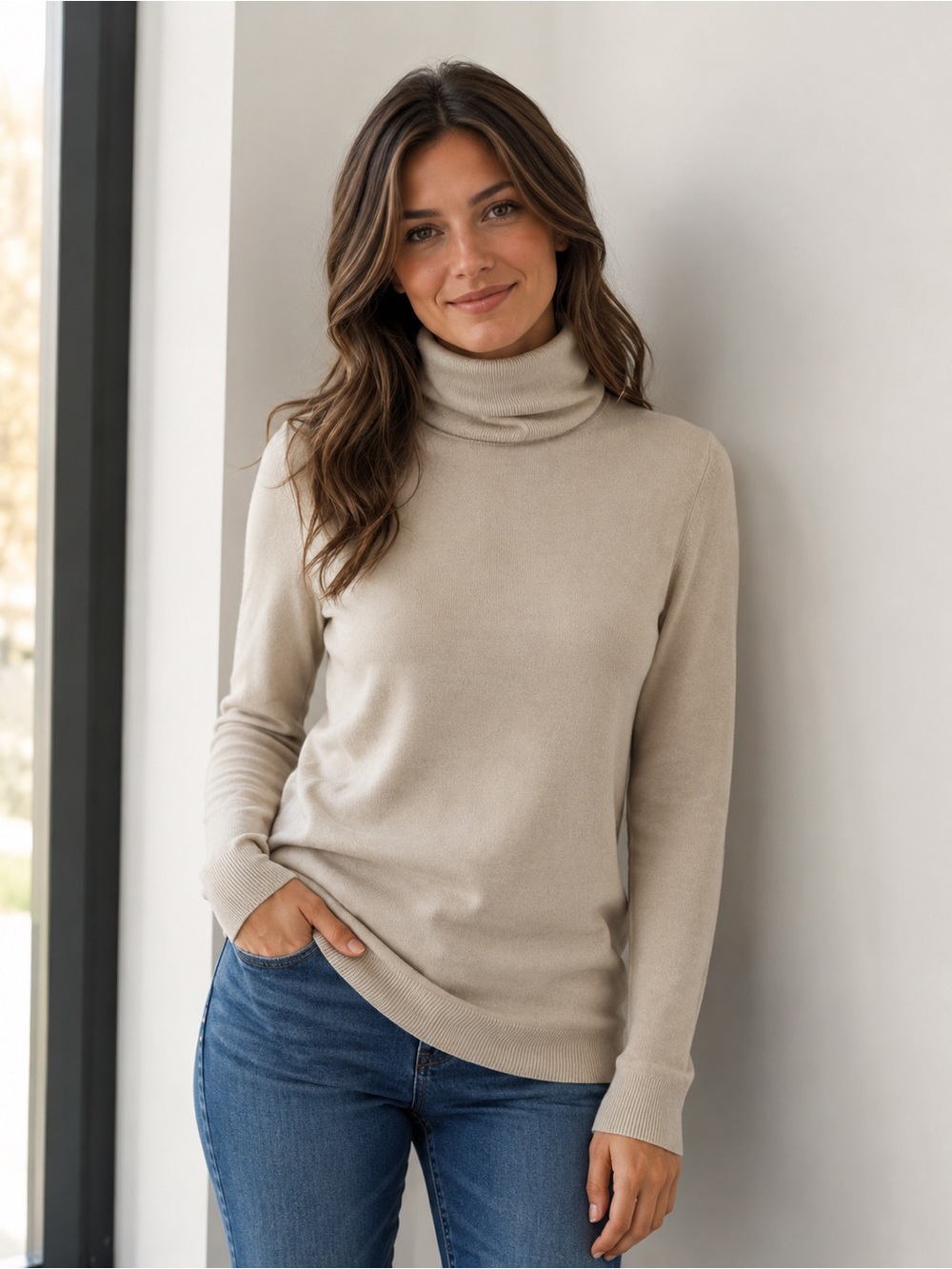 Banana Republic Silk Cotton Cashmere Turtleneck Sweater — Size Small